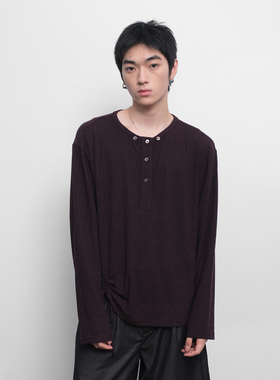 SoleMass Plaid Hood 可拆卸格子连帽长袖 飘带褶皱 宽松圆领上衣