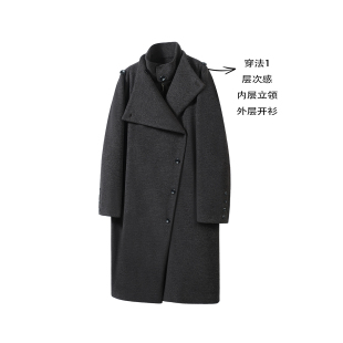 羊毛解构多穿法保暖外套冬 Coat纽扣拆解围巾大衣 SoleMass Scarf