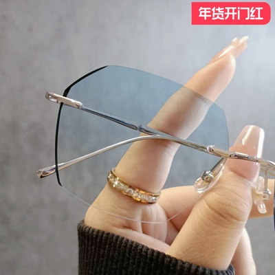纯钛度数超轻无框变色近视眼镜