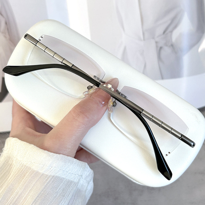 男纯钛无框变色近视眼镜