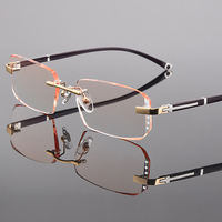 Frameless reading glasses for men and women, elderly people, 100 degrees hyperopia, 200 degrees, 300 degrees anti-blue light diamond-cut edge reading glasses thumbnail 3