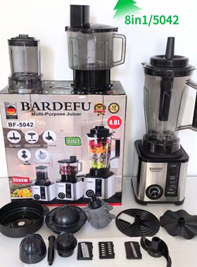 4L8in1blender跨境北美欧不锈钢大容量金属破壁机绞肉机榨汁机
