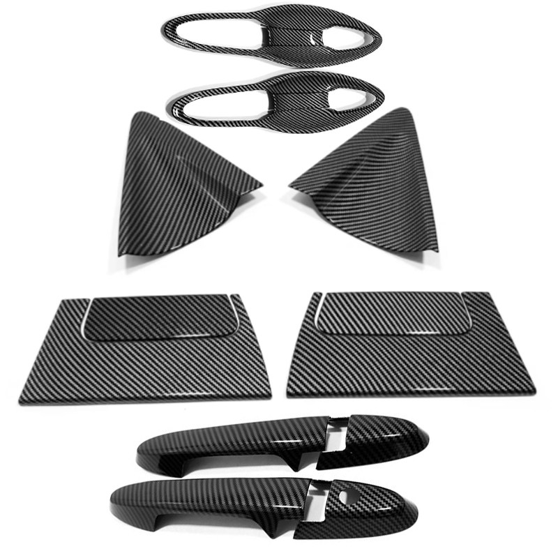 适用于15-21款XRV门碗拉手碳纤纹车门把手缤智HRV改装手扣贴亮片