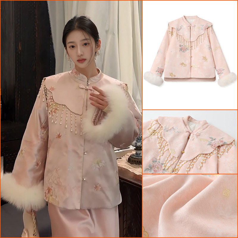 Ayomis涤纶新中式时尚袖羽绒服