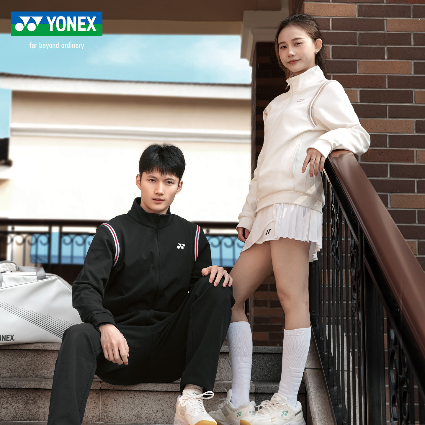 YONEX尤尼克斯羽毛球服男女款情侣秋季户外运动休闲卫衣保暖夹克