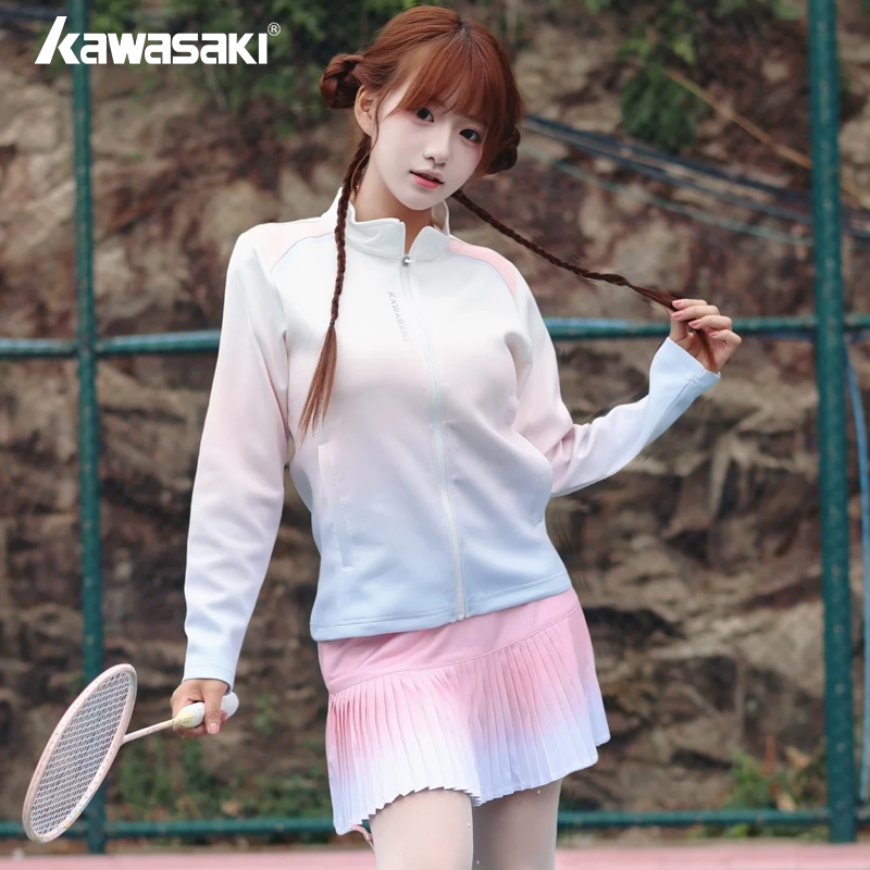 Kawasaki川崎果缤纷外套羽毛球服女运动吸汗上衣夹克休闲长袖,运动/瑜伽/健身/球迷用品,羽毛球上装,淘宝优惠券,粉丝福利购,淘宝优惠卷