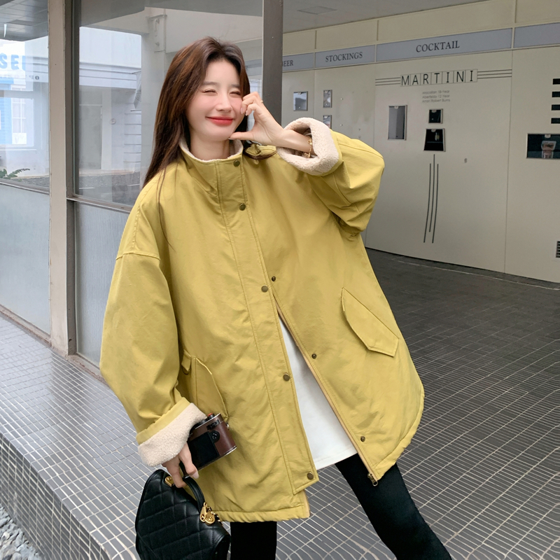 Mistletoe秋冬中长款气质休闲羊羔毛加厚外套2B237-6131-P195