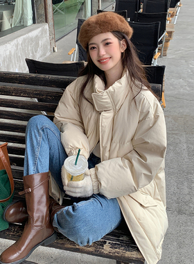 Mistletoe90绒羽绒服 韩版立领简约羽绒外套女w298-p255-k358