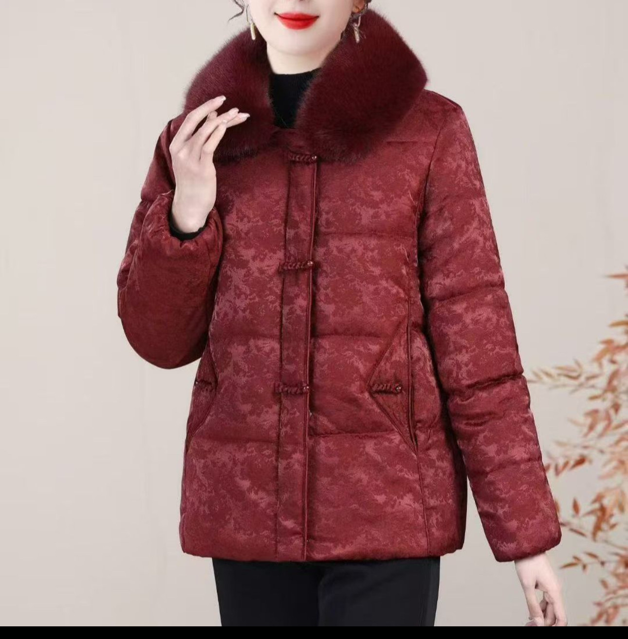 9287妈妈装外套冬季新款中国风气质翻领盘扣短款棉服女装加厚保暖,女装/女士精品,棉衣/棉服,淘宝优惠券,粉丝福利购,淘宝优惠卷