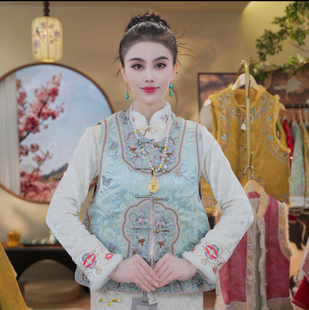 马甲 1275显气质2025秋冬新款 重工马甲背心 雾蓝衔春