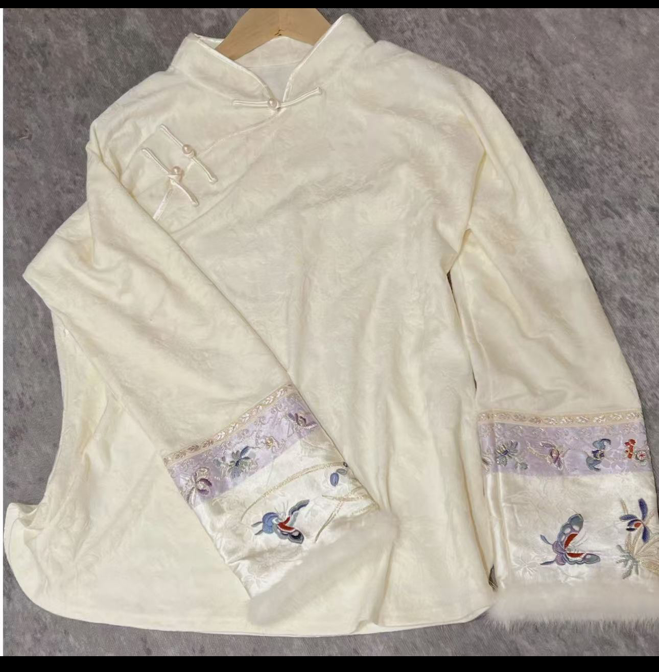 冬加厚R旗袍领气质长袖上衣