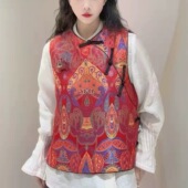 复古圆领小马挂坠轻国风马夹上衣新年 新款 新中式 马甲女春季