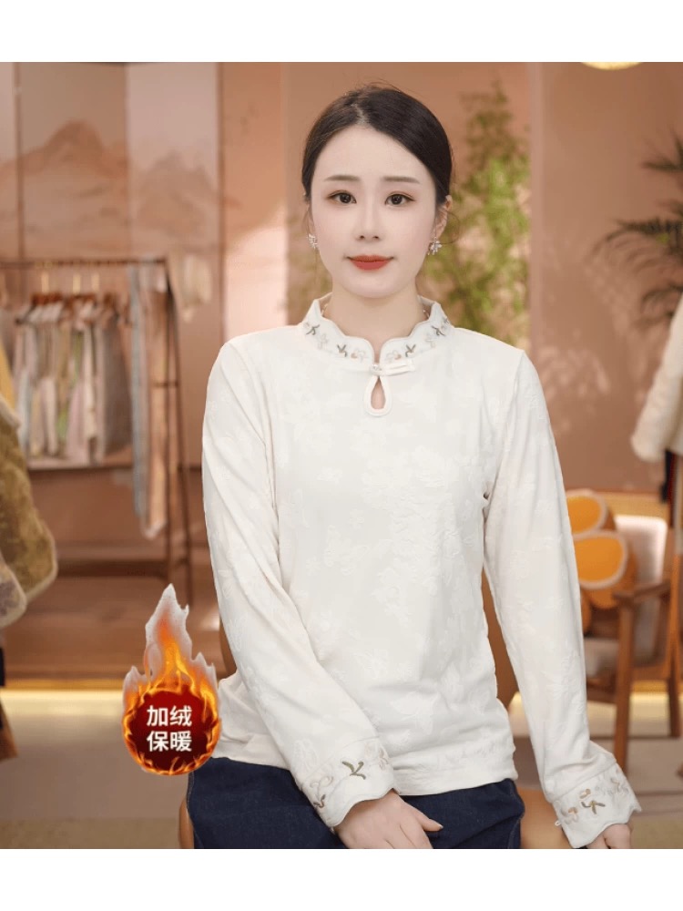 简约刺绣纯色提花加厚保暖