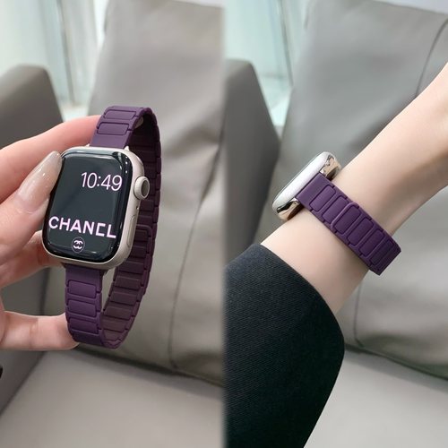 酱紫硅胶适用苹果iwatchs10表带华为fit3小米9pro红米watch5表带