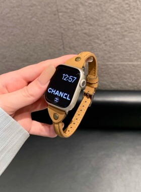 新款疯马钉皮适用applewtach10苹果s11表带小米9pro华为fit4fit3