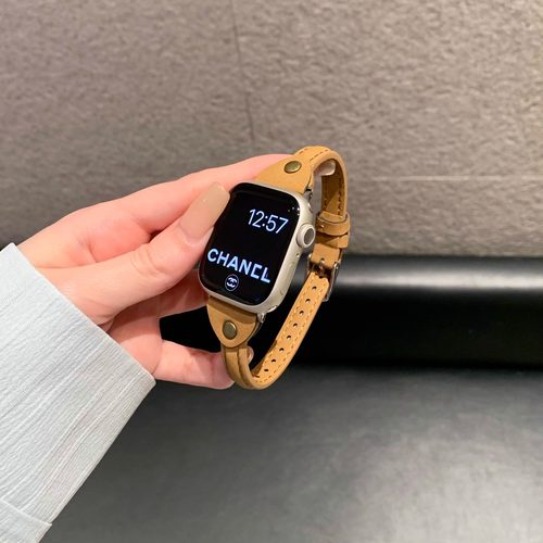 新款疯马钉皮适用applewtach10苹果s11表带小米9pro华为fit4fit3