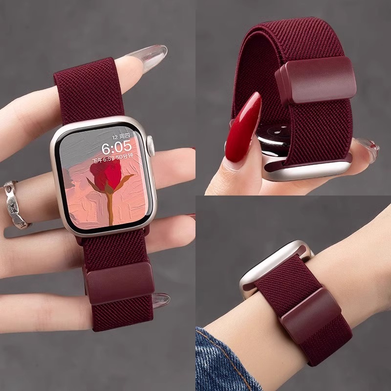 适用苹果手表iwatch10表带applewatch9表带磁吸S10回环S8编织表带