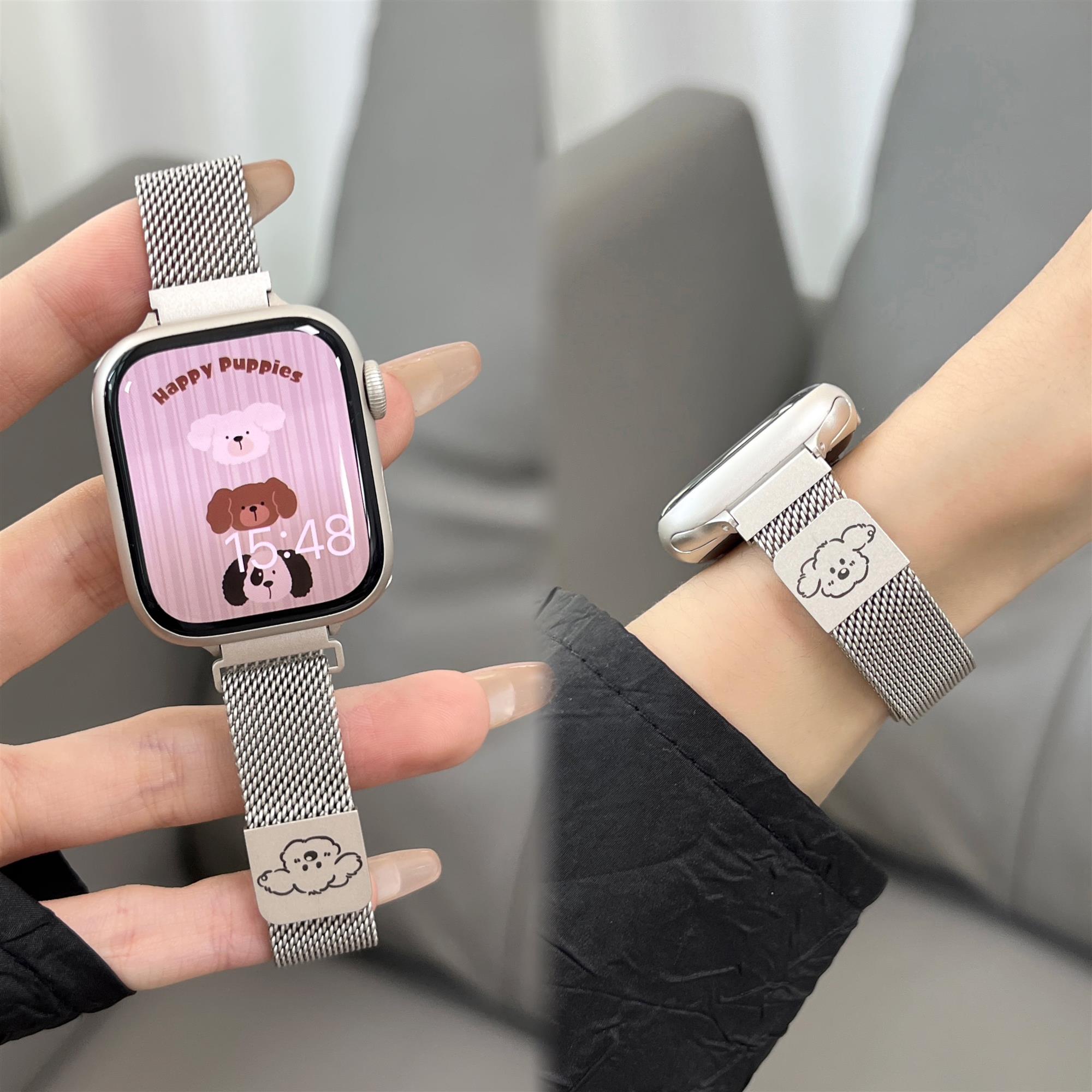 细款磁吸适用applewtachs10苹果s9表带华为fit4fit3小米9pro表带