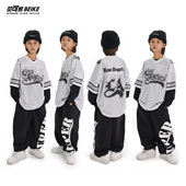 贝可家儿童街舞潮服酷帅套装 嘻哈风hiphop少儿街舞服装 男童演出服