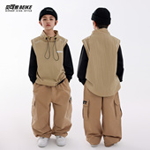 子hiphop炸街舞童装 少儿嘻哈街舞儿童潮服套装 男女童马甲裤 演出服