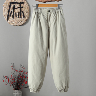 加厚棉裤 女外穿东北雪乡旅游高端文艺休闲防寒裤 鹅绒羽绒裤 25新款