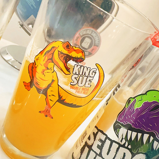击倒巨人TopplingKingSue暴龙之王小龙品脱杯精酿啤酒玻璃杯470ml