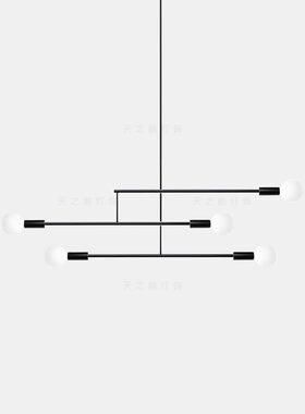 简约现代几何线条铁艺吊灯新品