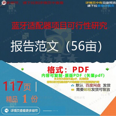 蓝牙适配器项目可行性研究报告范文（56亩报告CT研究项目）__PR