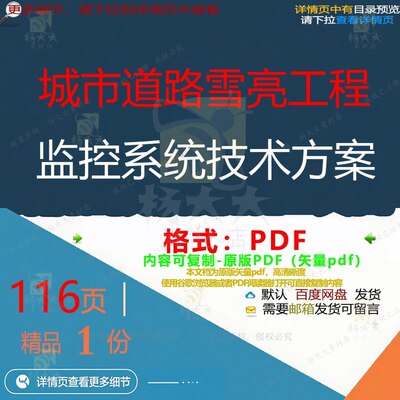城市道路雪亮工程监控系统技术方案116页工程技术监控方案控系