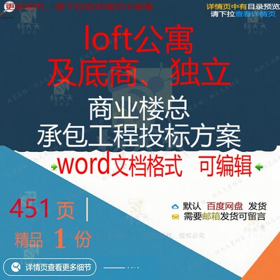 loft公寓及底商独立商业楼总承包工程投项目参考方案范本word