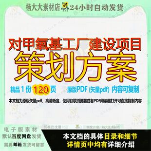 对甲氧基工厂建设项目策划方案120页 方案建设建设项目策划资料