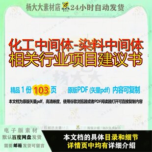 化工中间体-染料中间体相关行业项目建议书103页 项目建议书资料