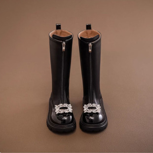 女童靴子儿童长靴2025春秋款新款冬季中大童加绒高筒长筒皮靴公主