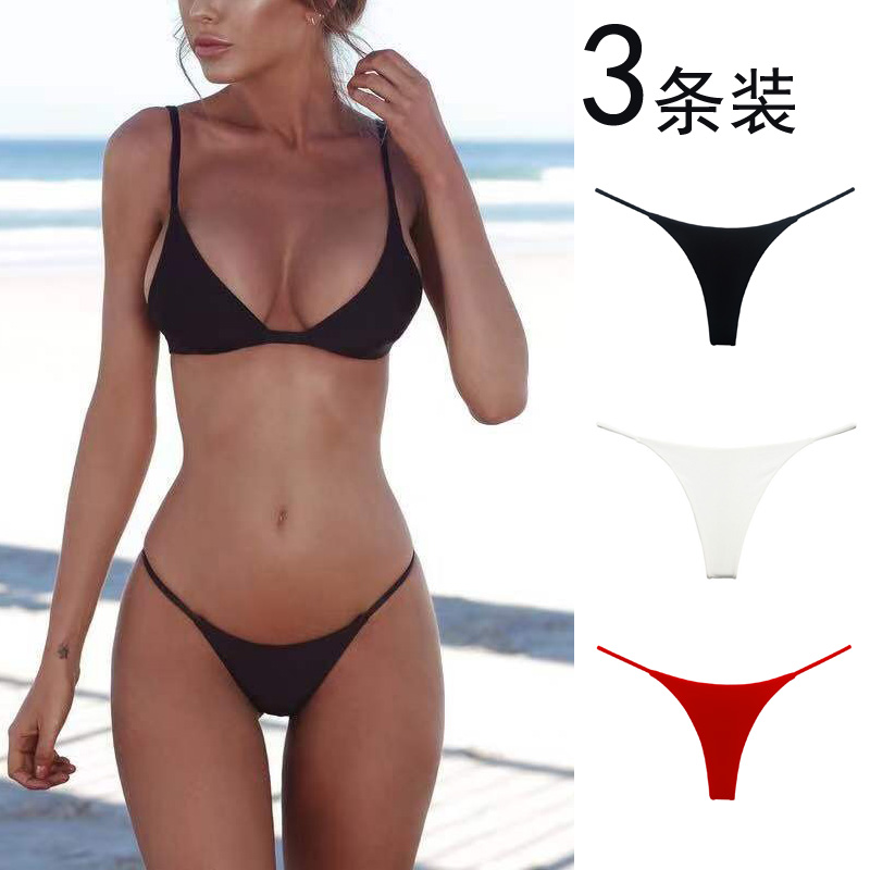 tback一根线丁字裤女细带性感纯棉诱惑内裤欧美thong比基尼t字裤