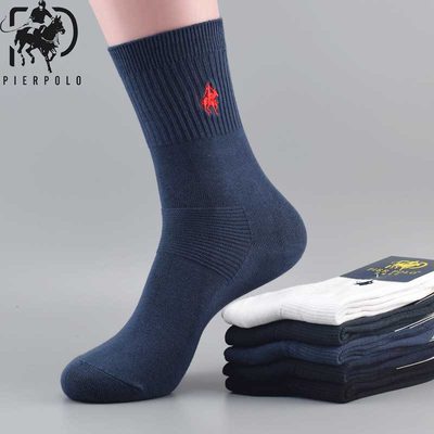 PIERPOLO男袜子冬天纯棉中厚长筒袜吸汗防臭秋冬季男士全棉高腰袜