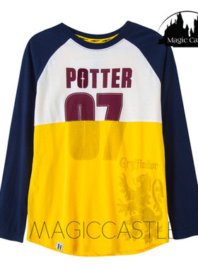 哈利波特 正版WD 07号格兰芬多拼色 长袖上衣夏季 T恤