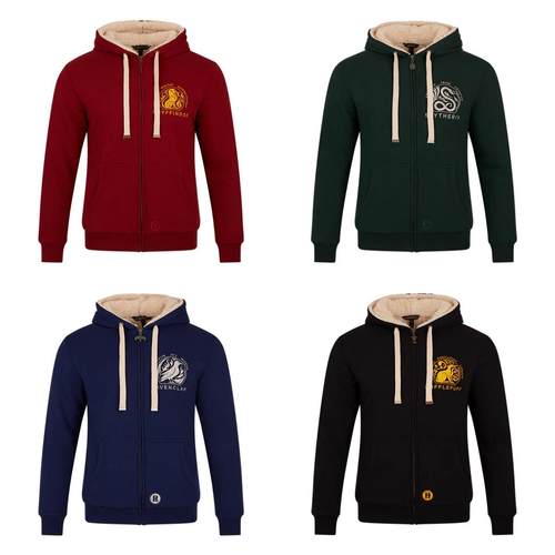 哈利波特周学院刺绣格兰芬多加绒加厚外套男女情侣连帽卫衣上衣