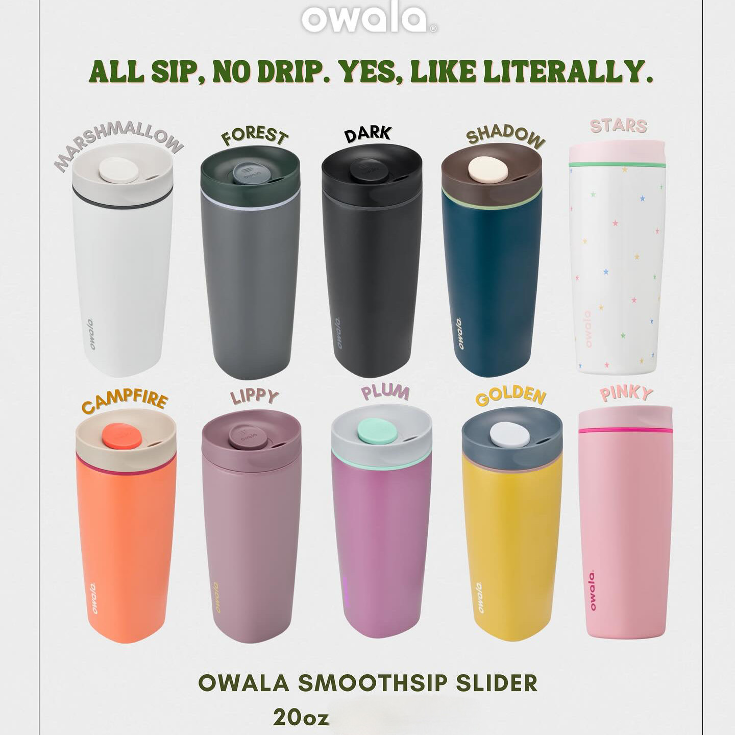 Owala Smoothsip Slider 20OZThermal Cup SportsWaterBottle