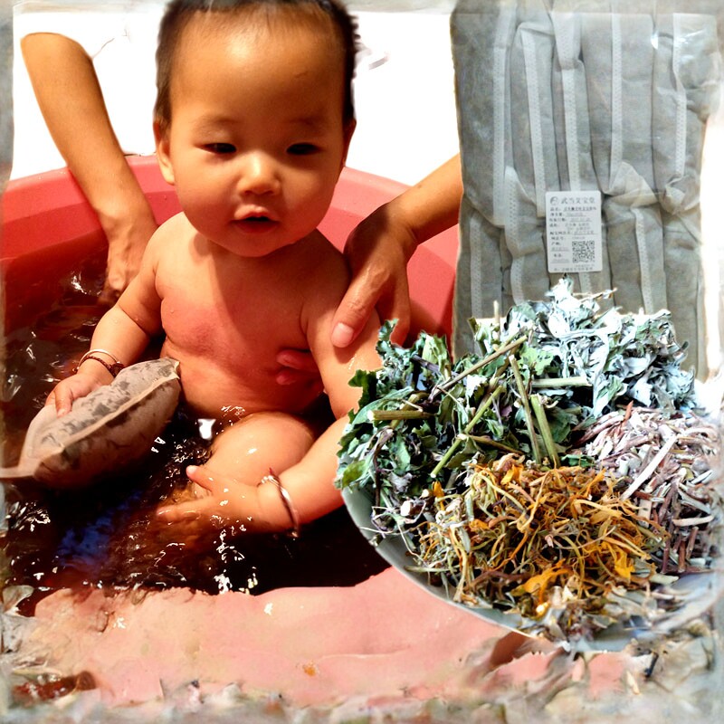 金银花艾草千里光忍冬藤草本婴儿洗澡泡澡艾叶儿童宝宝泡浴包