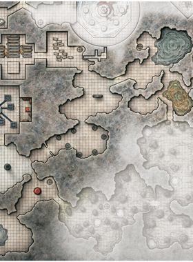 桌游驿站 D&D 5E 睡前故事 508 Ooze Grottos 哈欠传送门TRPG地图