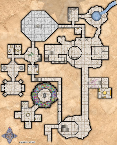 桌游驿站 DND 龙与地下城[凌乱神庙]场景写真布地图 跑团战棋定制