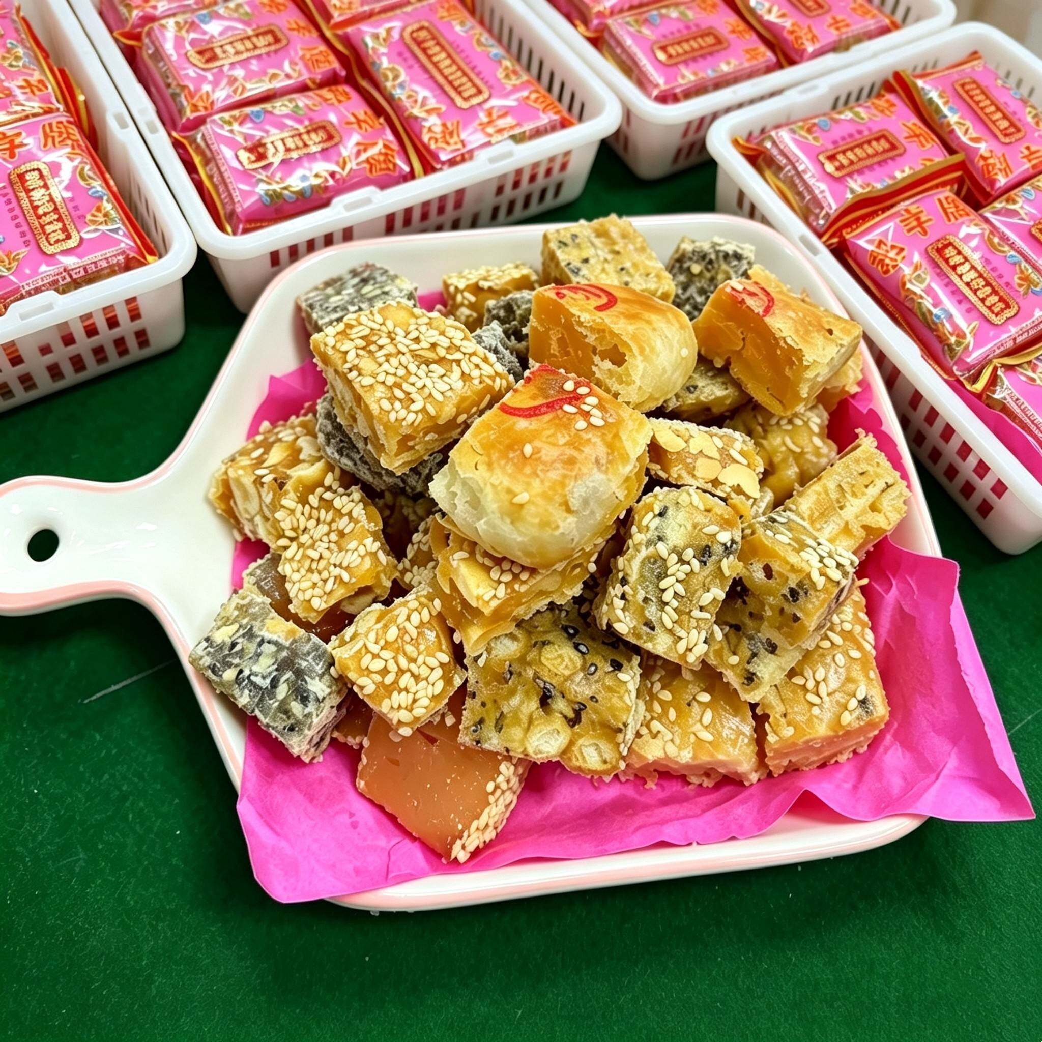 新日期潮汕甲子忠字牌嫁女饼 老式蜜食什锦糖饼 传统结婚喜饼送礼