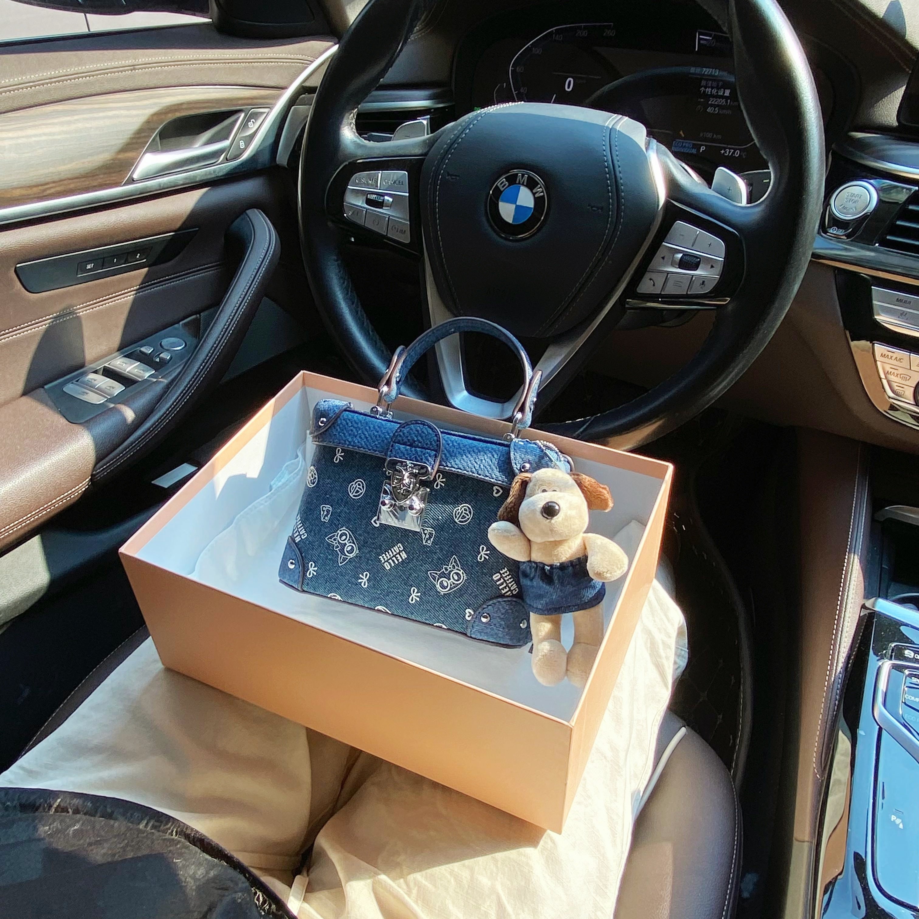 CallmeKitten小众轻奢牛仔手拎盒子包2025新款可爱猫咪斜挎小方包,箱包皮具/热销女包/男包,通用款女包,淘宝优惠券,粉丝福利购,淘宝优惠卷