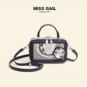 香港MACK JASIOSE真皮小众高级感繁花手提盒子女包新款 质感斜挎包