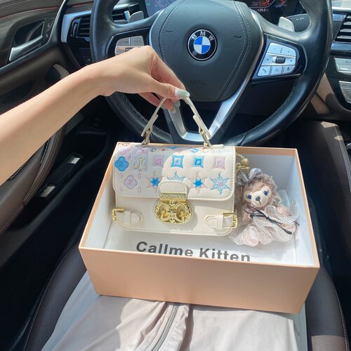 CallmeKitten国风刺绣手拎邮差包
