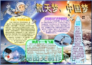 航天彩色小报星空探索模板航空科技手抄报科普知识科学板报2000