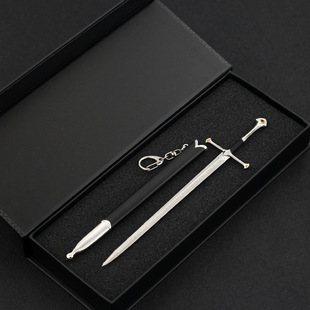 魔戒影视周边纳西尔圣剑22CM带鞘全金属武器模型