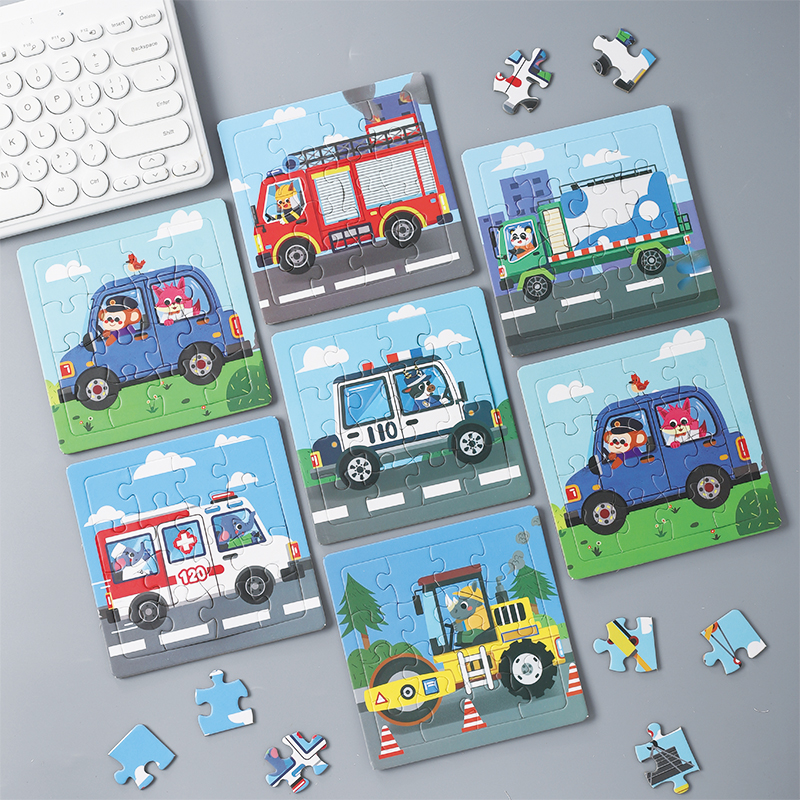 儿童拼图宝宝早教2-3-6岁益智力幼儿园4男女孩57救援车纸质拼图