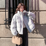 新款大货已出-90绒短款拼接羽绒服宽松小个子外套279-p275-k419，女装羽绒服，2C062