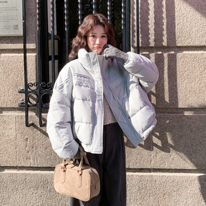 新款大货已出-90绒短款拼接羽绒服宽松小个子外套279-p275-k419图片